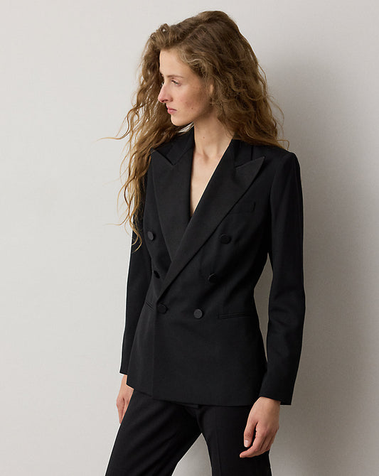 Callahan Wool Barathea Tuxedo Jacket Black