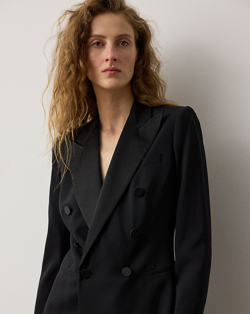 Callahan Wool Barathea Tuxedo Jacket Black
