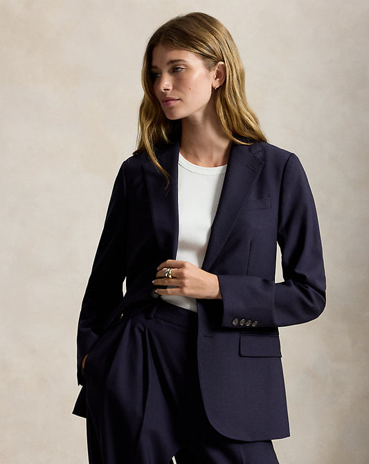 Stretch Wool Blazer Navy