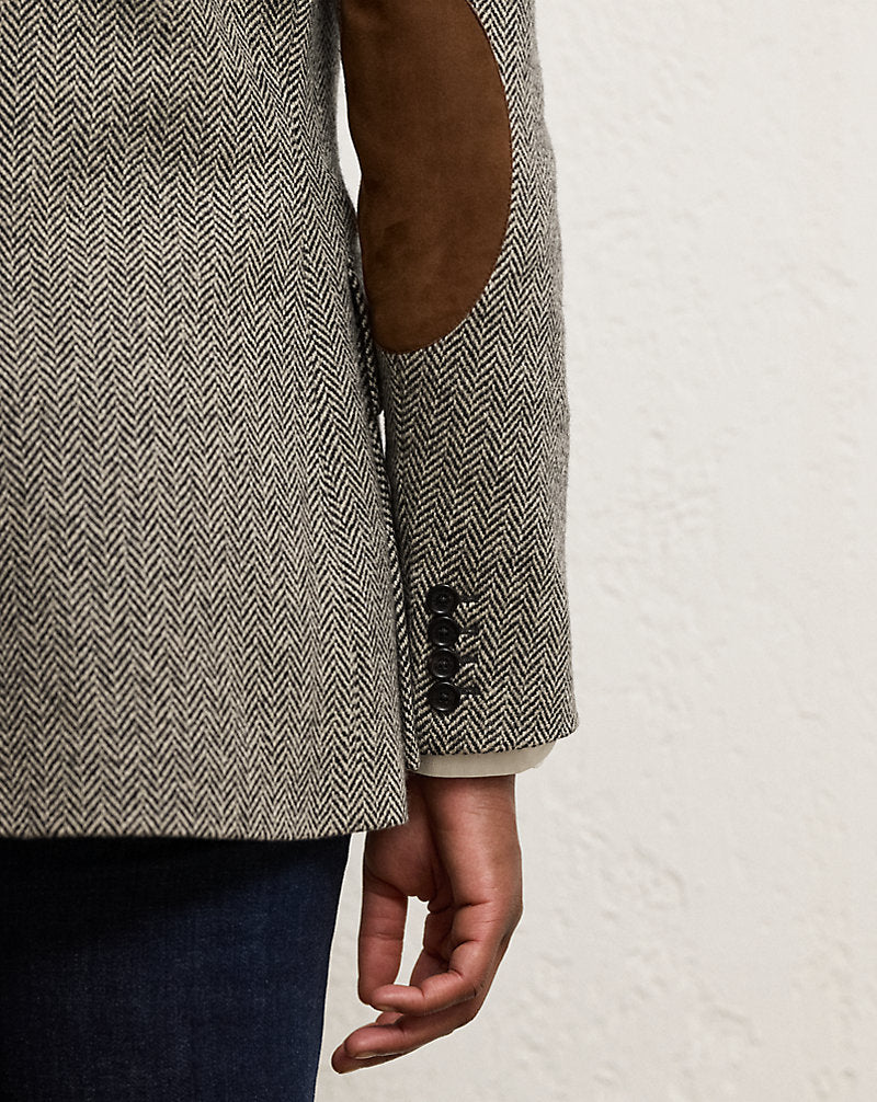 Preston Herringbone Tweed Jacket Black/Cream