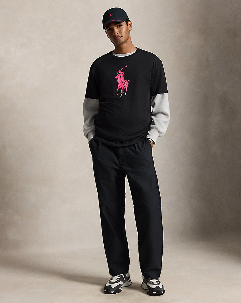 Pink Pony Classic Fit Jersey T-Shirt Polo Black