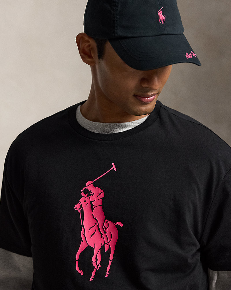 Pink Pony Classic Fit Jersey T-Shirt Polo Black