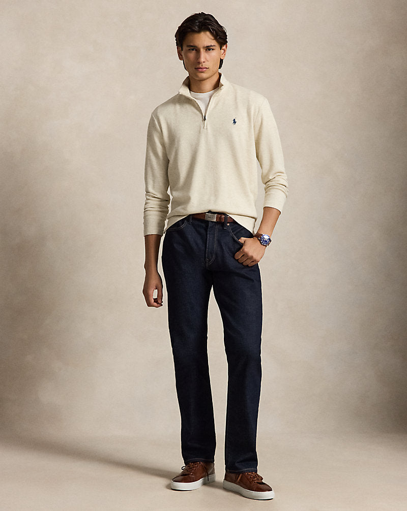 Jacquard Quarter-Zip Pullover Chalk Heather