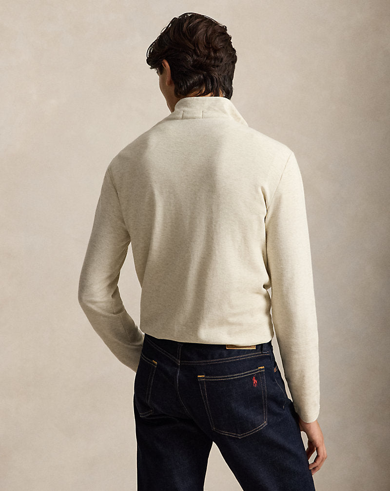 Jacquard Quarter-Zip Pullover Chalk Heather