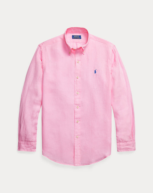 Custom Fit Linen Shirt Carmel Pink