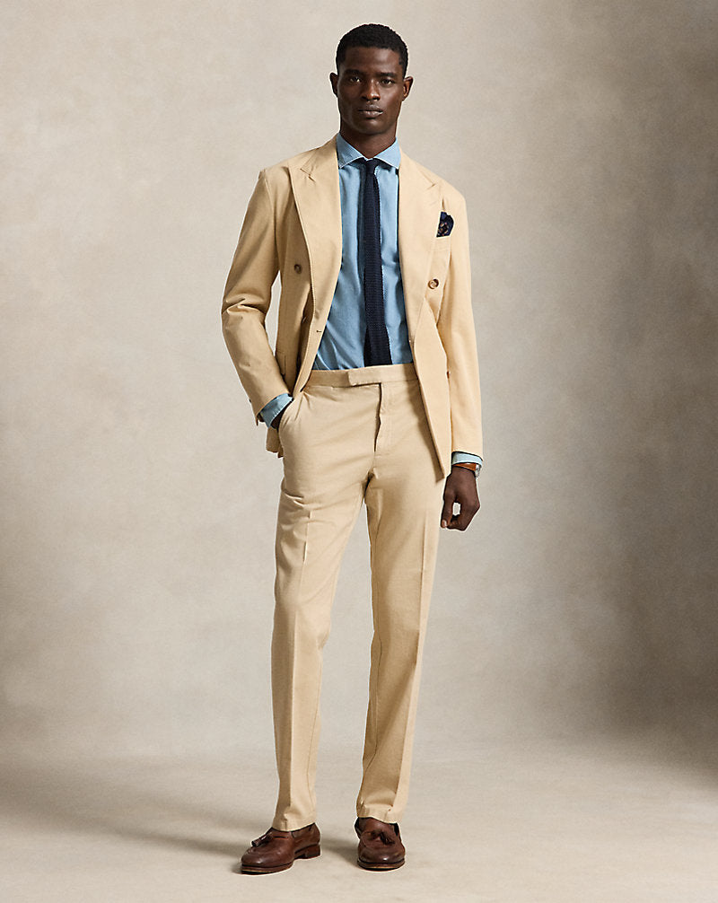 Garment-Dyed Stretch Chino Suit Trouser Tan